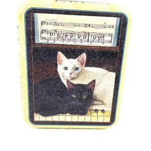 VTG Ebony And Ivory White Truffle Cats Tin Box Container 1950’s By Global Innov